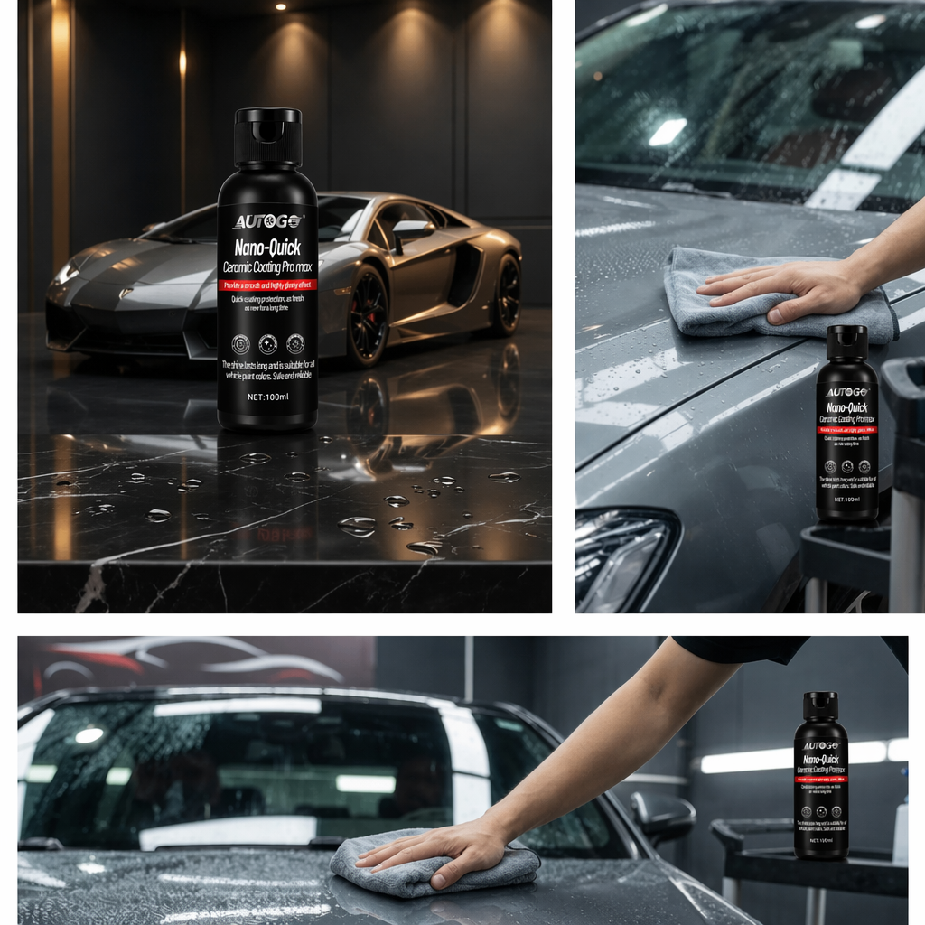 Rivestimento ceramico Nano-Quick Pro da 100 ml per automobili, con tecnologia ceramica avanzata per un effetto vetro antipolvere e una lucentezza duratura.